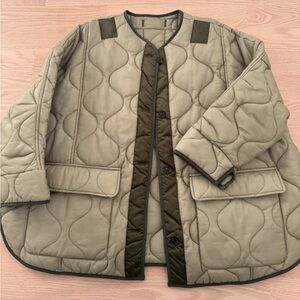 The Frankie Shop Teddy Quilted Jacket - Green Size XS/S